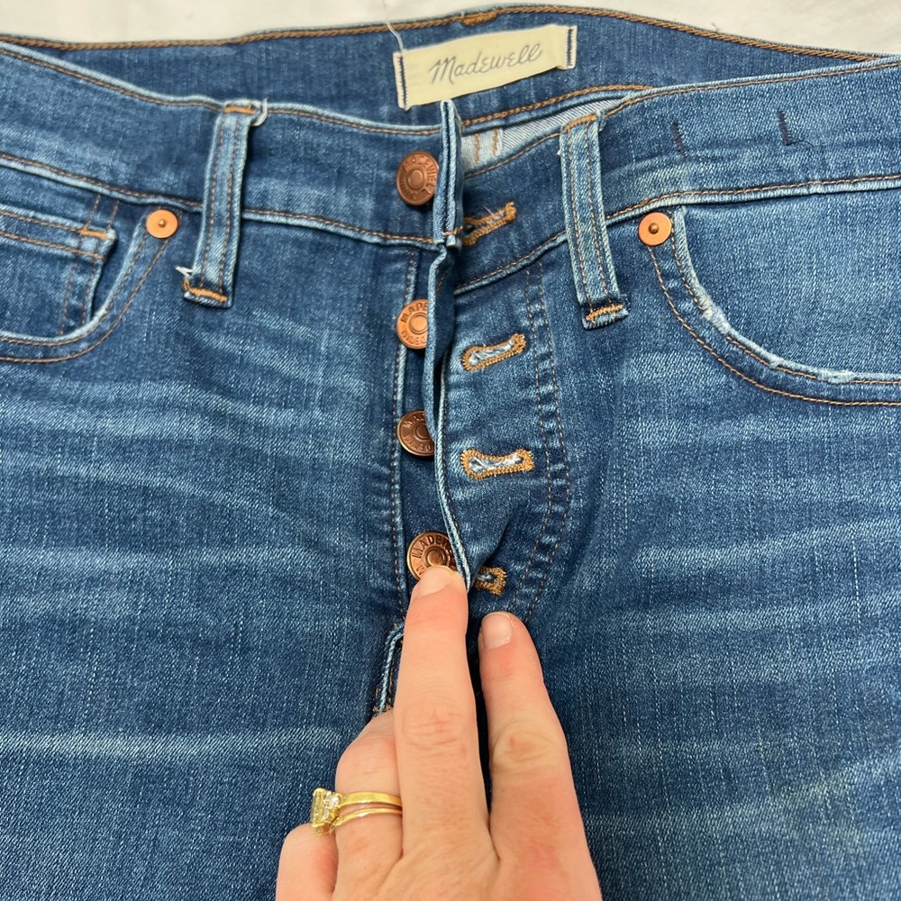 Madewell High Rise Button-Fly Blue Jeans